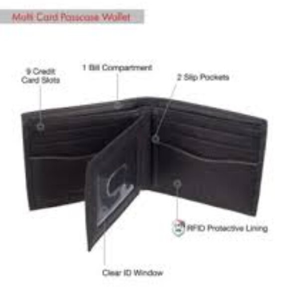 GUESS Men's Leather Bifold Wallet - Picture 2 of 3